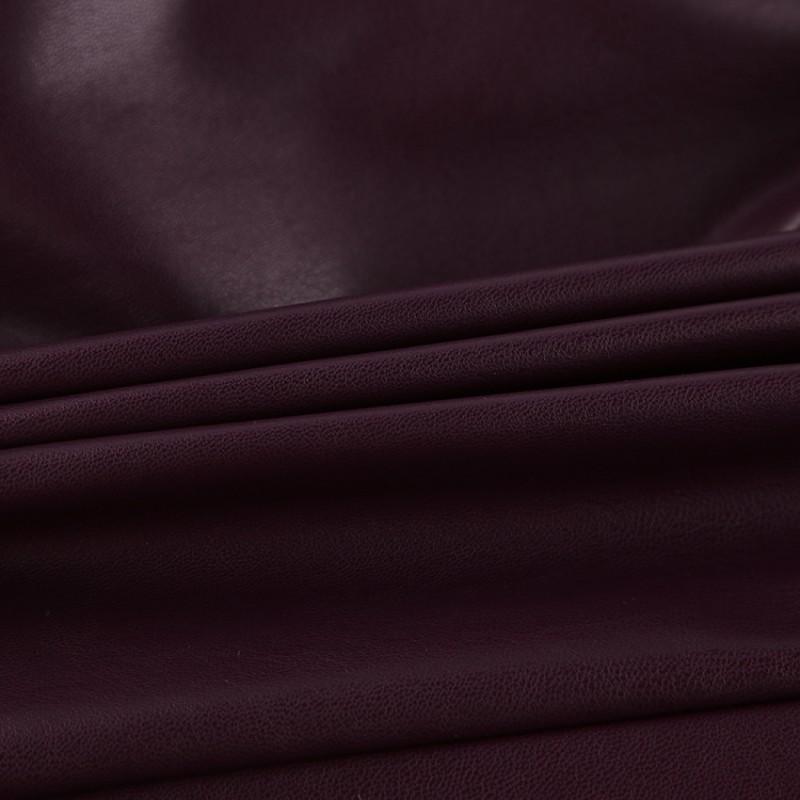 Womens Burgundy Faux Leather Jacket Winter Long Sleeve Stand Collar Belted Waist Cinched Slim Fit