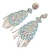 New Chinese Heavy Industry Earrings Trendy Fashion New Temperament Earrings European and American Micro-inlaid Zirconium Diamond Court 