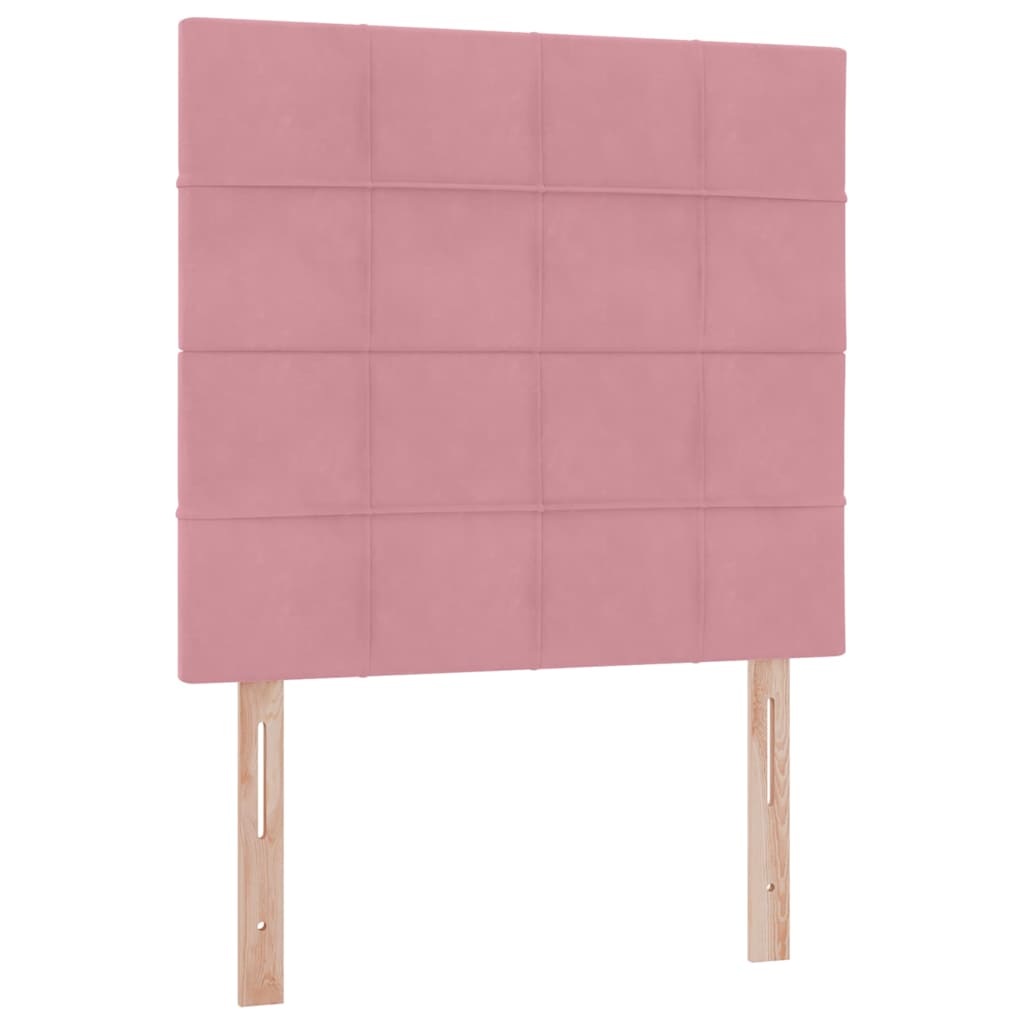 Storage Bed with Mattress Pink 90 x 190 cm Velvet