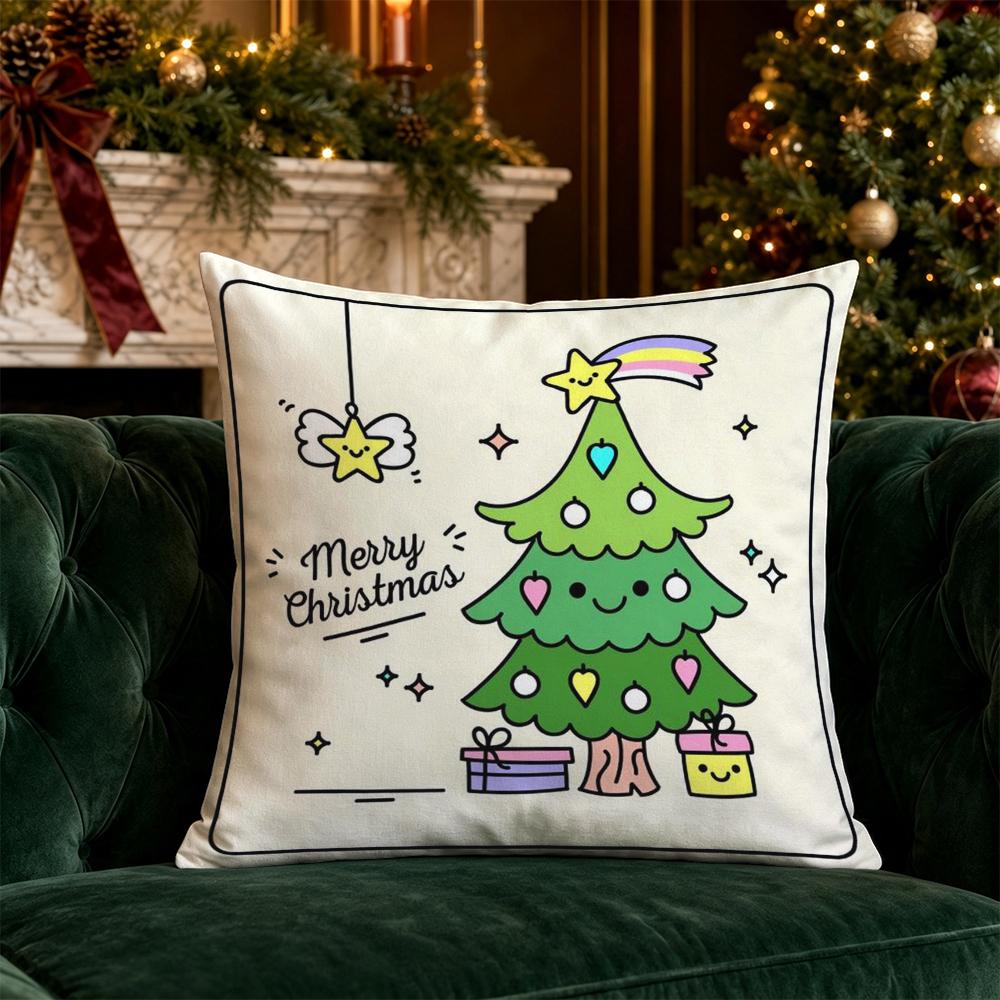 Christmas Cute Throw Pillow Covers Pattern Cushion Cover Suitable for Sofa Bedroom Car Pillow Cover