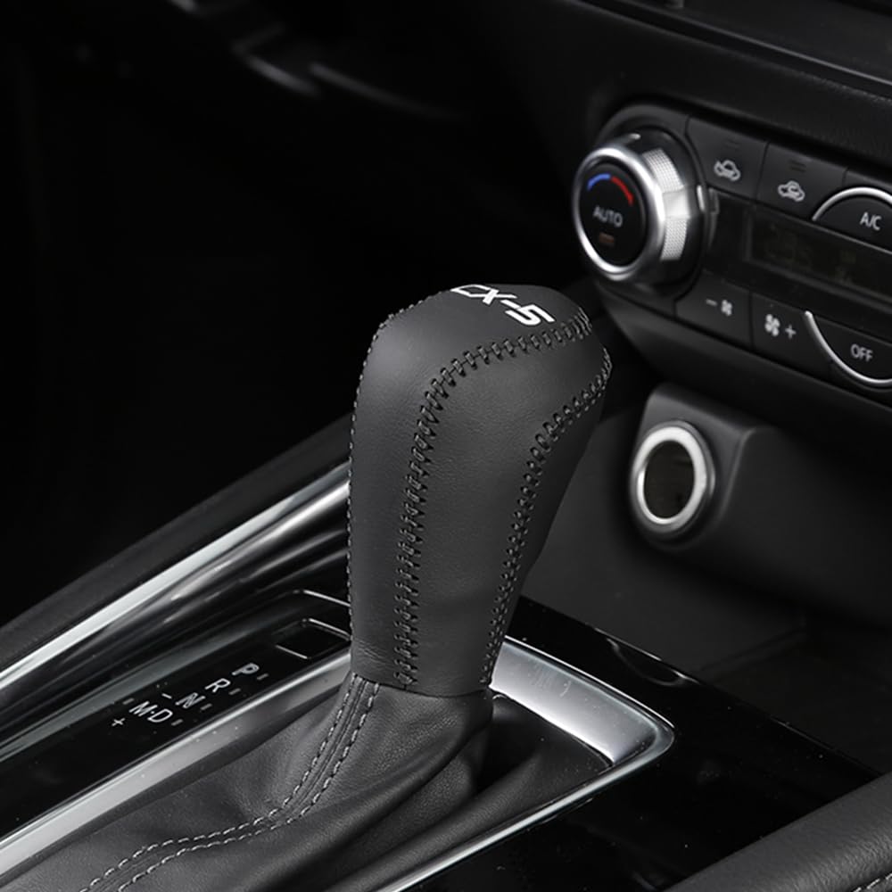 

XIKER Накладка на ручку переключения передач для Mazda KF Кожаная головка рычага переключения передач Защита от царапин и пятен для кастомизации интерьера и с черной серией CX-5,