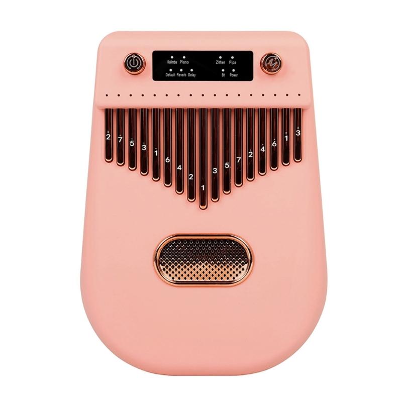 17-tone Smart Kalimba Thumb Piano Bluetooth-compatible Speaker Finger Piano Portable Musical Instrument Gold/Pink