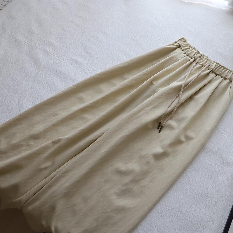 [Bi Zheng] 2025 Early Spring Women's Korean Style Loose Wide-Leg Elastic Waist Casual Pants