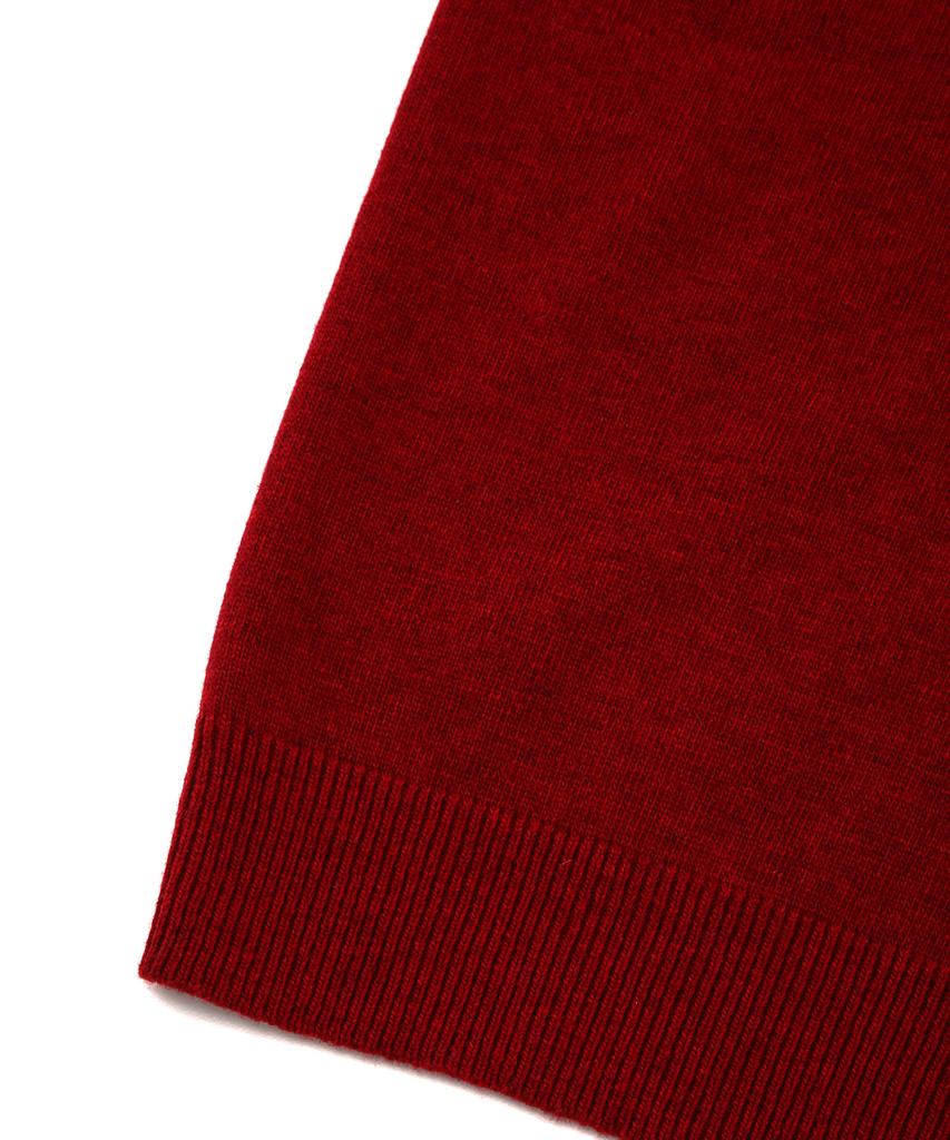 IL CORSO Lambswool Cozy V-Neck Knit Burgundy Iesw5F001D2