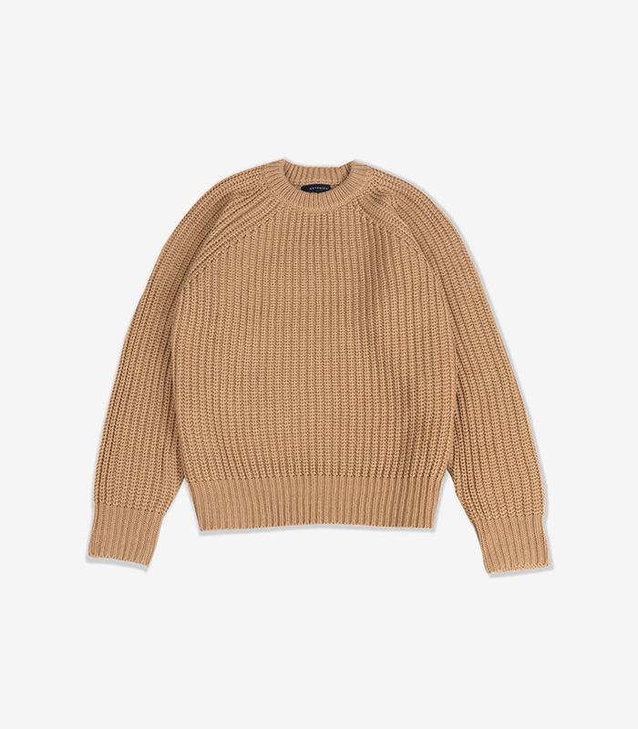 Maverick Pullover Fisherman Knit Beige L
