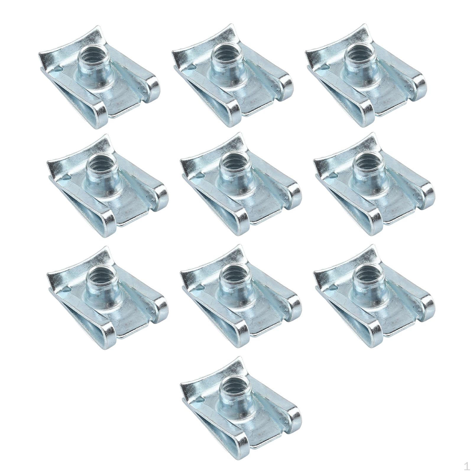

10Pcs M6 U Type Clip Nut Assortment for Door Panel Wheel Automobile Motorcycle