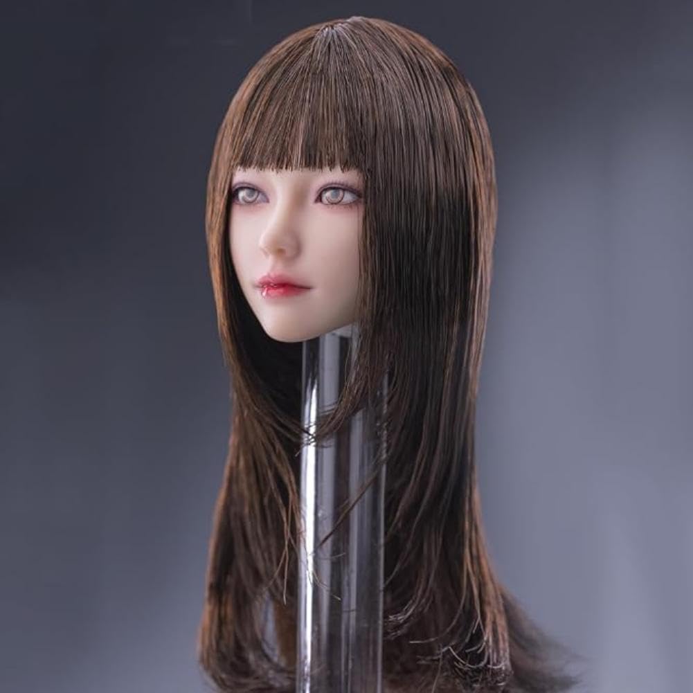 1/6 Scale Female Head Sculpt Beauty Girl Rooted Hair Head Carving 12 Inch Female PH TBL JO Action Figure Body Collection (Long Hair)