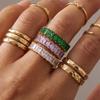 Luxury Colorful Cubic Zircon Square Rings For Women Stainless Steel Gold Color Geometric Ring Aesthetic Zircon Accessories Gift