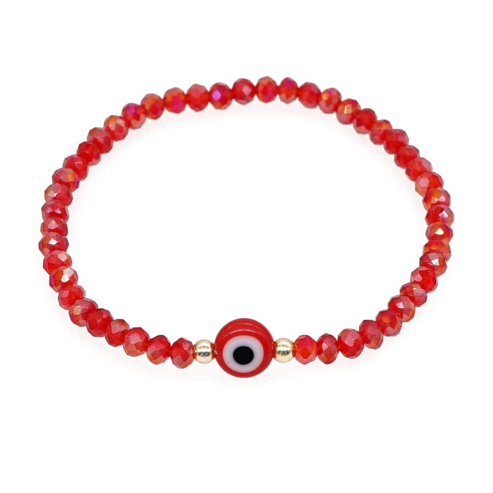 Multicolor Crystal Evil Eye Bracelet - Trendy Beaded Design for Everyday Wear