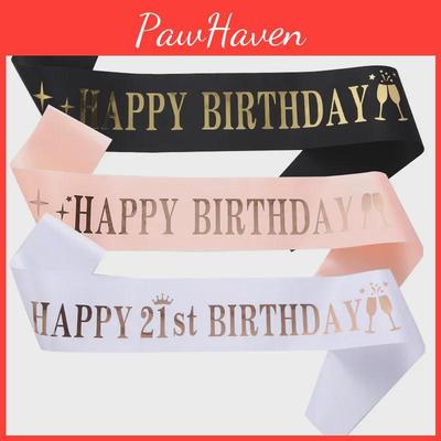 Sash Ribbon Birthday Party Happy Age Options 10 13 16 18 21 30