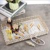Crystal Mirror Tray, Cosmetics Tray, Perfume and Jewelry Display Tray, Table Decoration Fruit Tray for Holding Metal Cake Tray