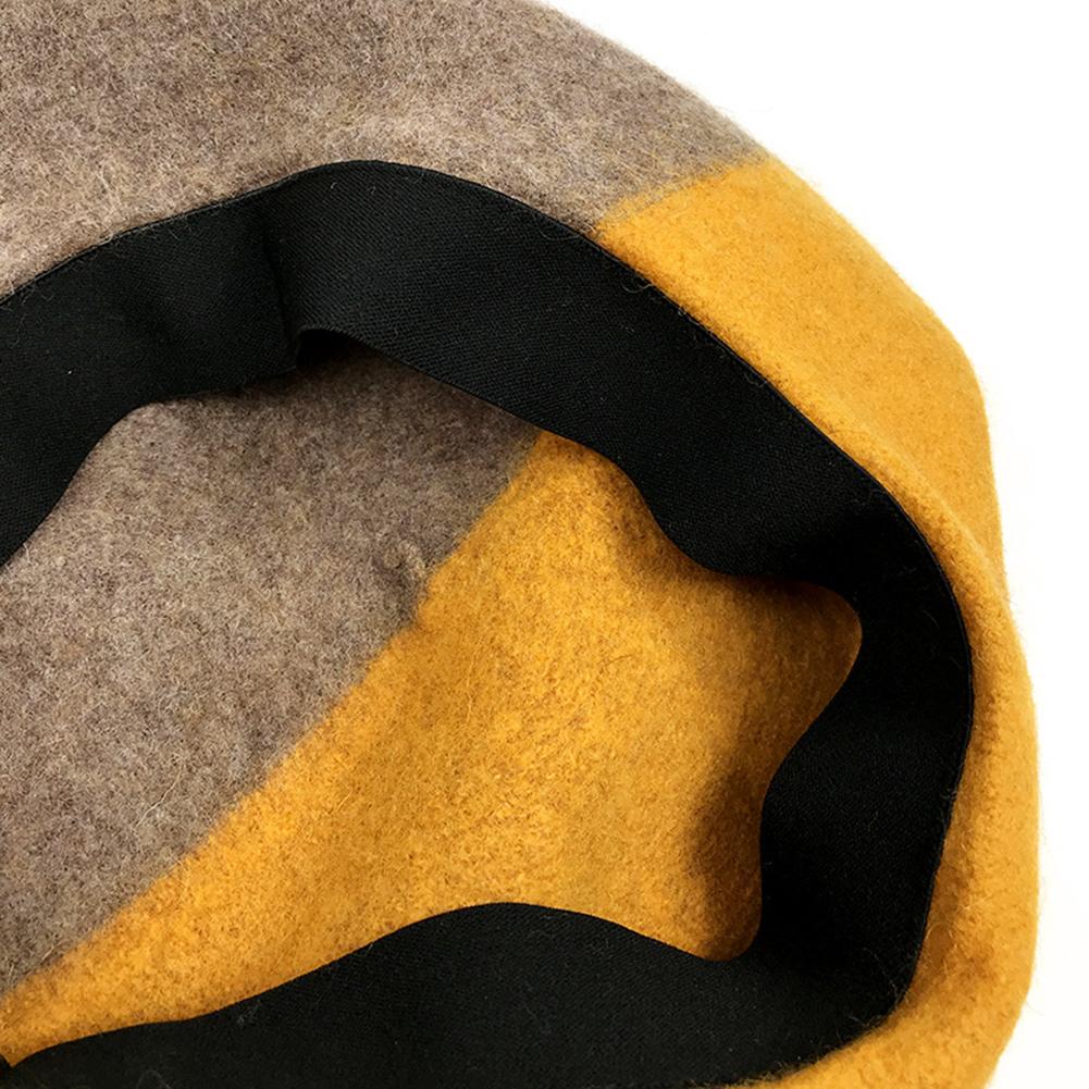 Female Winter Hats Double Color Matching Beret Cap Fashion Soft Cashmere Hats