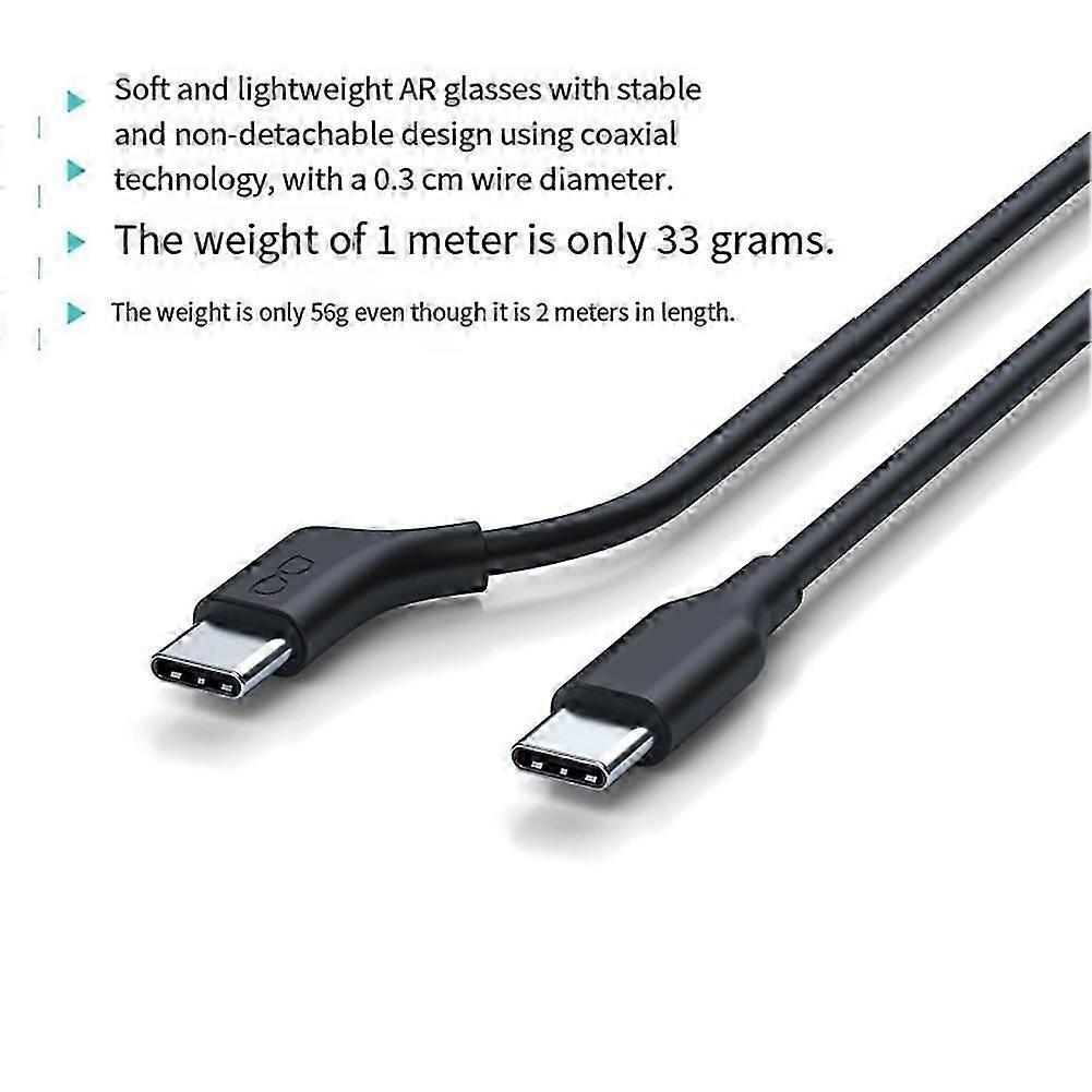 Cable Flexible Tipo-C para Gafas AR, USB 3.2 Multifunción Soporta 4K 60Hz, 1m, para Xreal/Rokid/RayNeo Viture AR