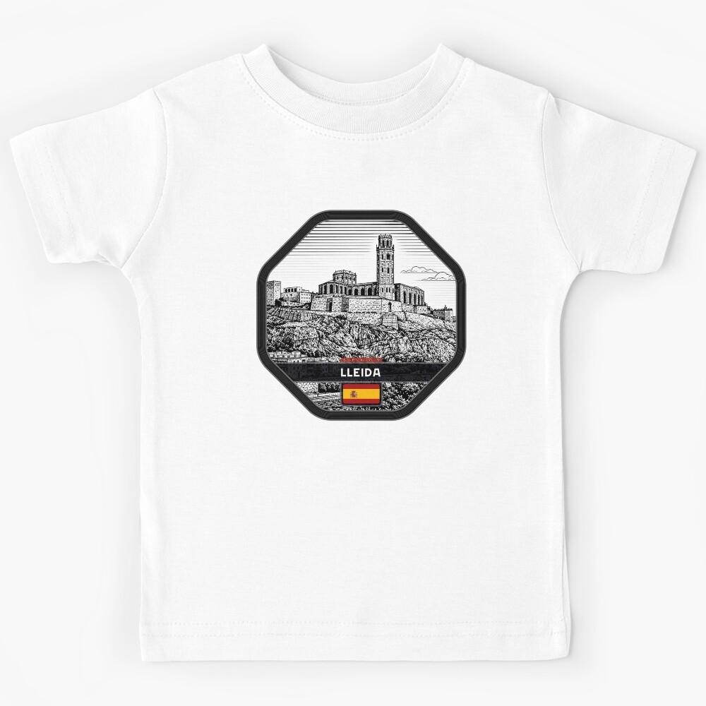 Lleida Spain Linocut Style  Kids T-Shirt 170