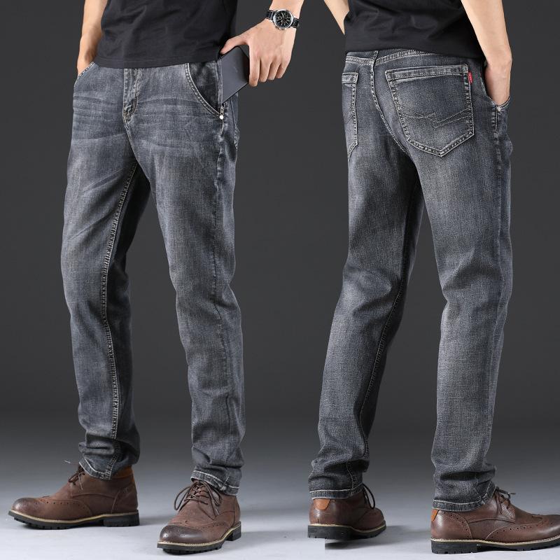 JYL Jeans men are straight, wide and thick, and every day they are middle-aged and spring and autumn gray.
