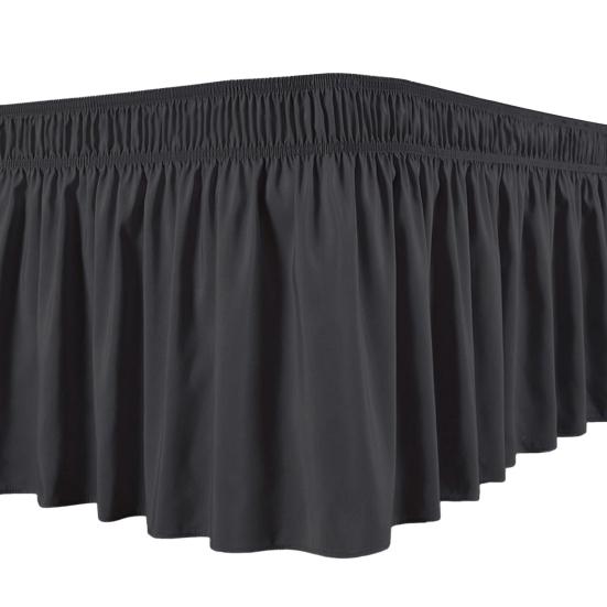 Bettrock Seidiger Luxuriöser Wickelbettrock Einfach Passend Uniform Nicht Verblassend Rüschen Elastischer Bettrock