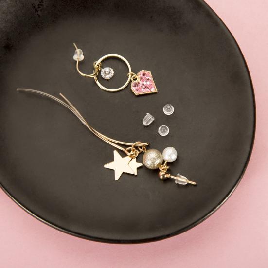 200Pcs Replacement DIY Soft Clear Silicone Earring Safety Backs Clutch Stopper