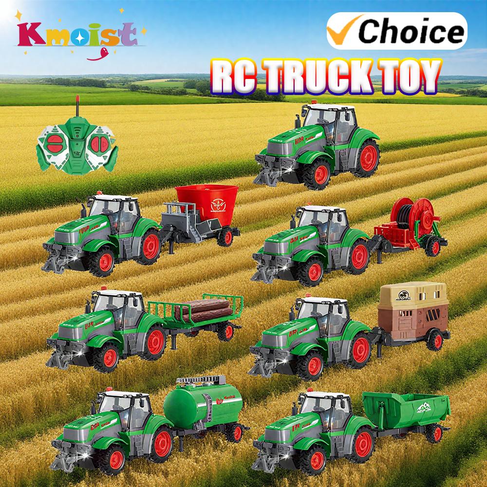 Mașină RC cu 4 Canale 1/24 Tractor Agricol Remorcă Forestieră Camion de Exploatare Forestieră RC Pompă de Apă Basculantă Telecomandă Mașini de Inginerie Fermier Jucării Copii