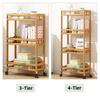 4-Tier Slim Storage Cart of High Mountain   Bamboo Kitchen   Slide-Out Mobile Storage Cart Rolling Pantry Shelf Kitchen Shelving Unit Util