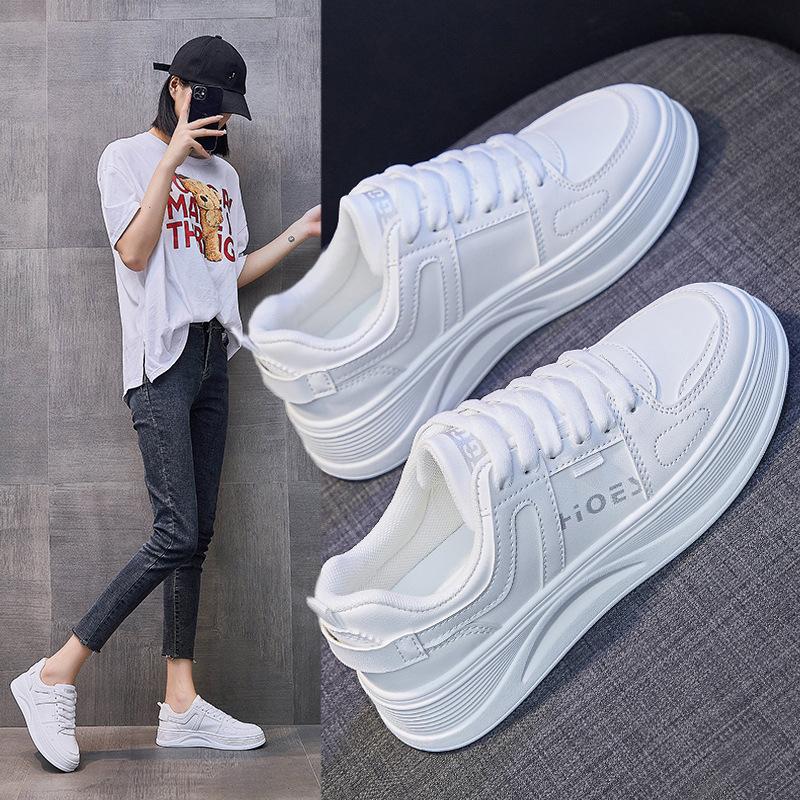 2021 Fall White Shoes Women's Sneakers Trend Running Shoes Fitness Sports Shoes