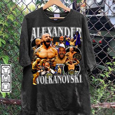 Vintage 90s Alexander Volkanovski T-shirt - Alexander Volkanovski Tee - Gemengd Mar Unisex T-shirt
