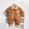 Reversible Velvet Baby Jumpsuit for Autumn and Winter - Warm and Thickened Design