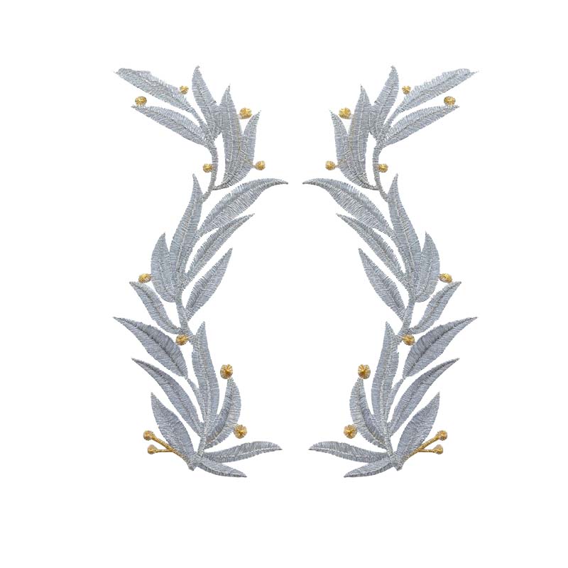 Fashion Show Party Costume Dress Patch Sticker Iron-on Gold Silver Thread Yarn Embroidery Geometric Big Flower Applique Patch