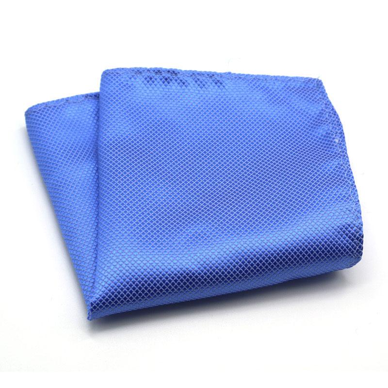 Luxury Men's Handkerchief Plaid Solid Color Hankies Polyester Hanky Business Pocket Square Chest Towel 21*21CM