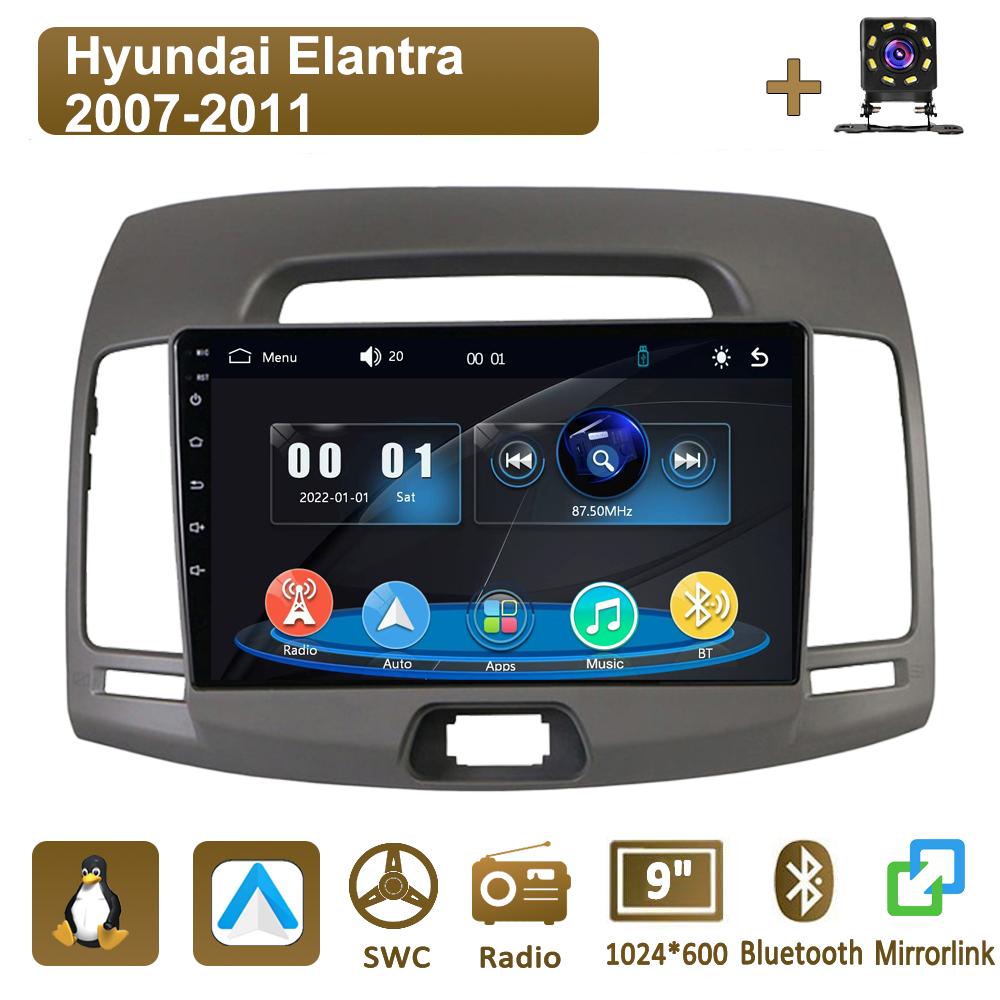 

Icreative Car Radio Multimedia MP5 Player Head Unit Stereo BT For Hyundai Elantra 2007-2011 чёрный