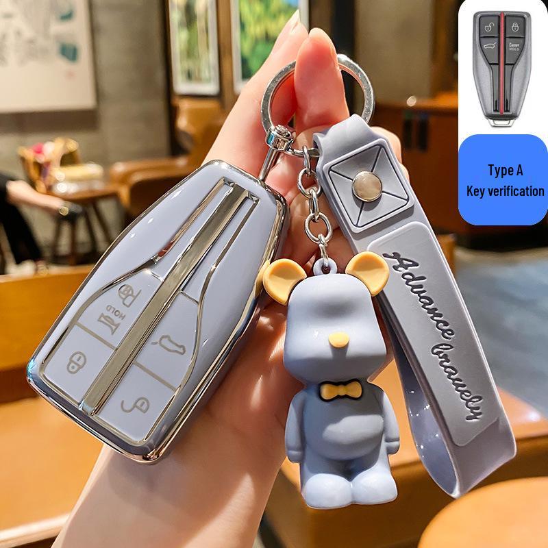 Hongqi HS5/HS7/H5/H9/E-HS9 Key Case with Buckle & Cute Pendant