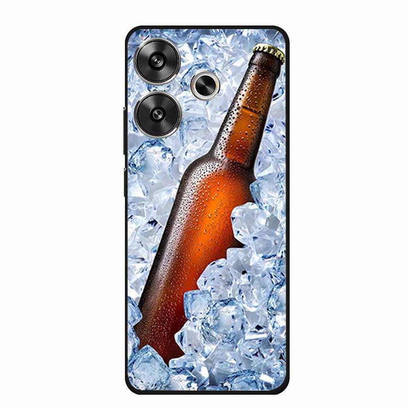 6.79" For Poco M6 4G Case POCOM6 Phone Cover Black Silicone Soft Back Cover Case For Xiaomi Poco M6 4G Case M 6 Protective Coque