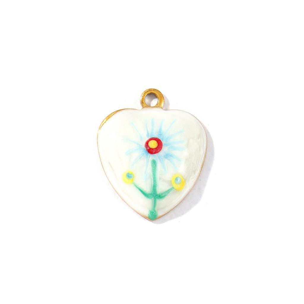 2 PCs 304 Stainless Steel Charms 18K Gold Plated Multicolor Enamel Sunflower Pearlized Pendants For DIY Necklace Jewelry Making