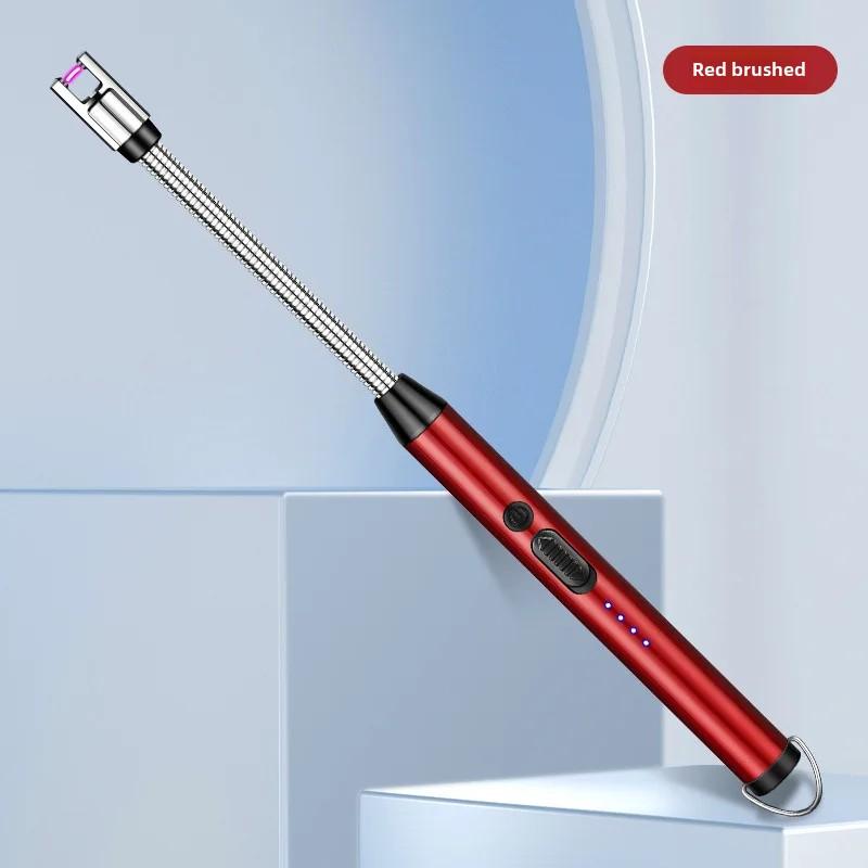 Brichetă electrică USB cu aprindere cu impulsuri, rezistentă la vânt, cu furtun din oțel fără sudură la 360°, pentru exterior, grătar, bucătărie, aprinzător, tip C, instrument