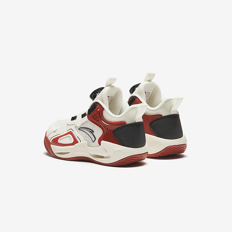 Anta Trendy Versatile Comfortable Breathable Shock Absorbing Durable Low Top Kids Basketball Shoes Kids Sneaker White Red A12439901-4