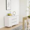 VidaXL Buffet with 3 Drawers White 120x41x75 Cm Chipboard
