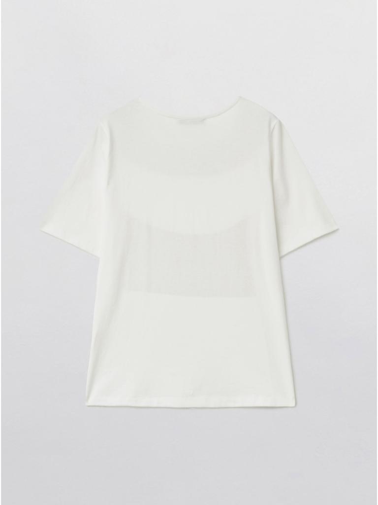 Pibeuseupibeuseu Curved Bib T-Shirt / Ivory