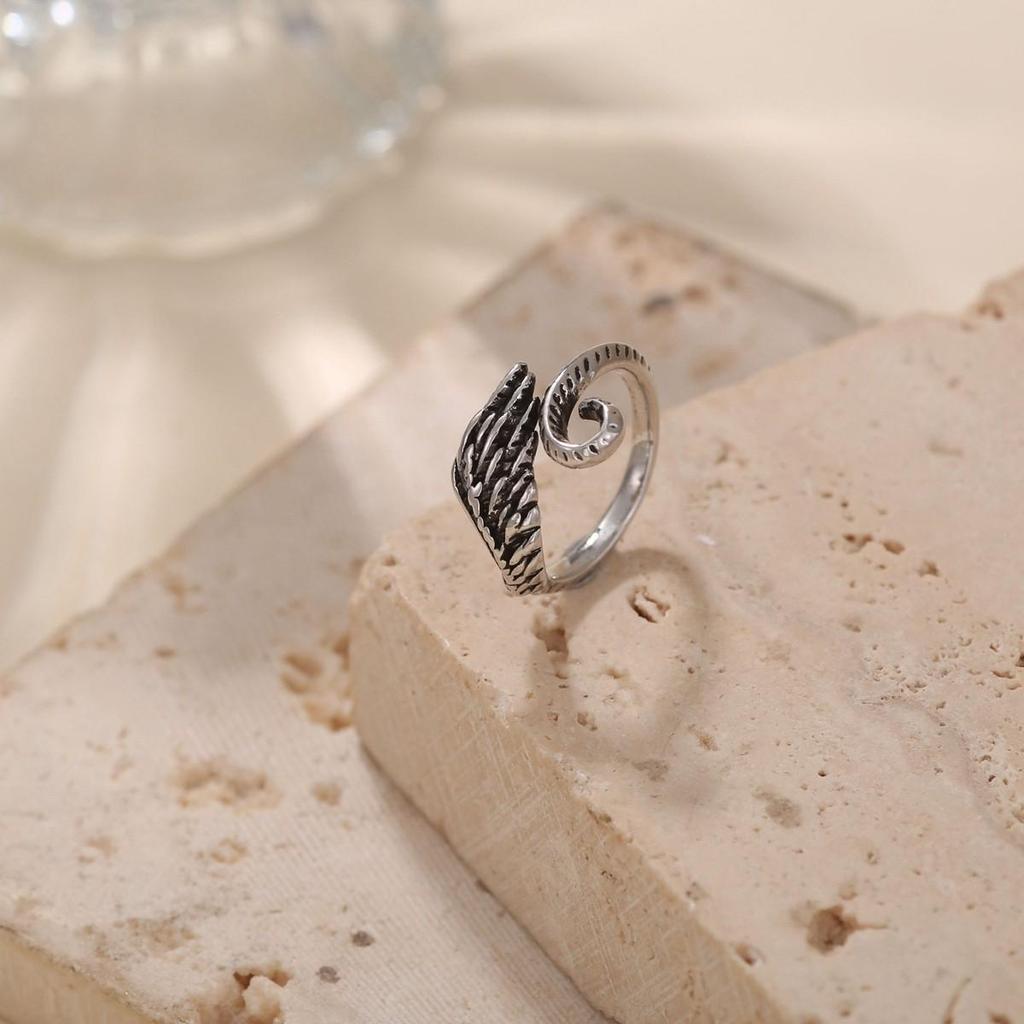 Anello Gatto Geometrico Europeo & Americano, Design Aperto Regolabile, Ornamento Animale Lavorato a Maglia per Dita.