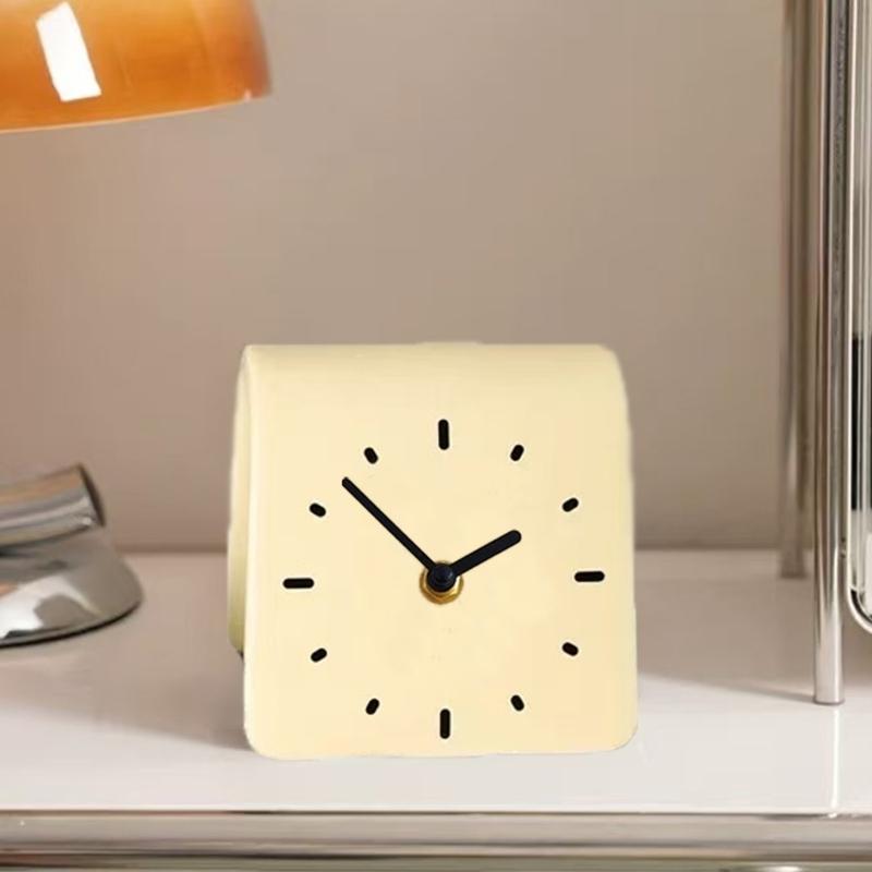 Small Desk Clock Decorative Table Clocks Silents Clock Analog Clocks Battery Operated for Nursery Living Room Bedroom