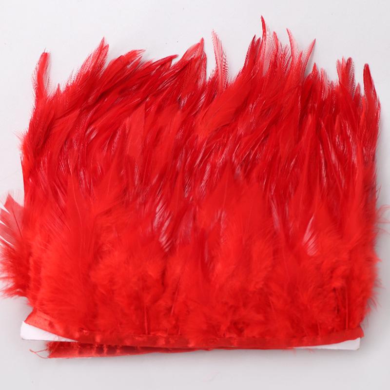 Sharp Chicken Feather Trim Fabric: White & Colored Strips, Hot Selling Cross-Border Fabric Tape.