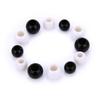 Acrylic Round Bead White Black Color with 3.6mm Big Hole Spacer Charm Beads for DIY Jewelry Making Material
