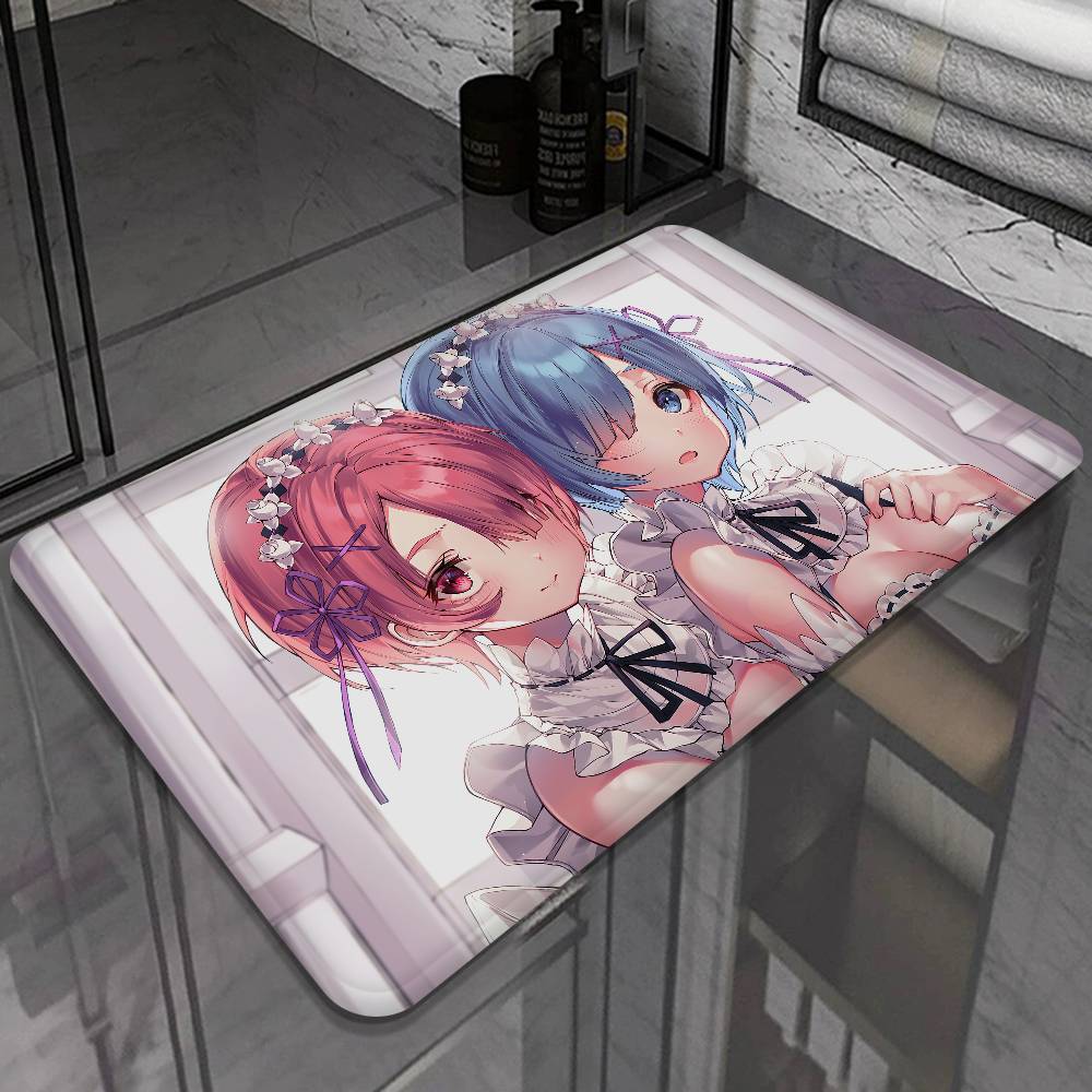 Classic Ram And Rem Re0 Starting Life In Another World Floor Mat INS Style Soft Bedroom Floor House Laundry Room Mat