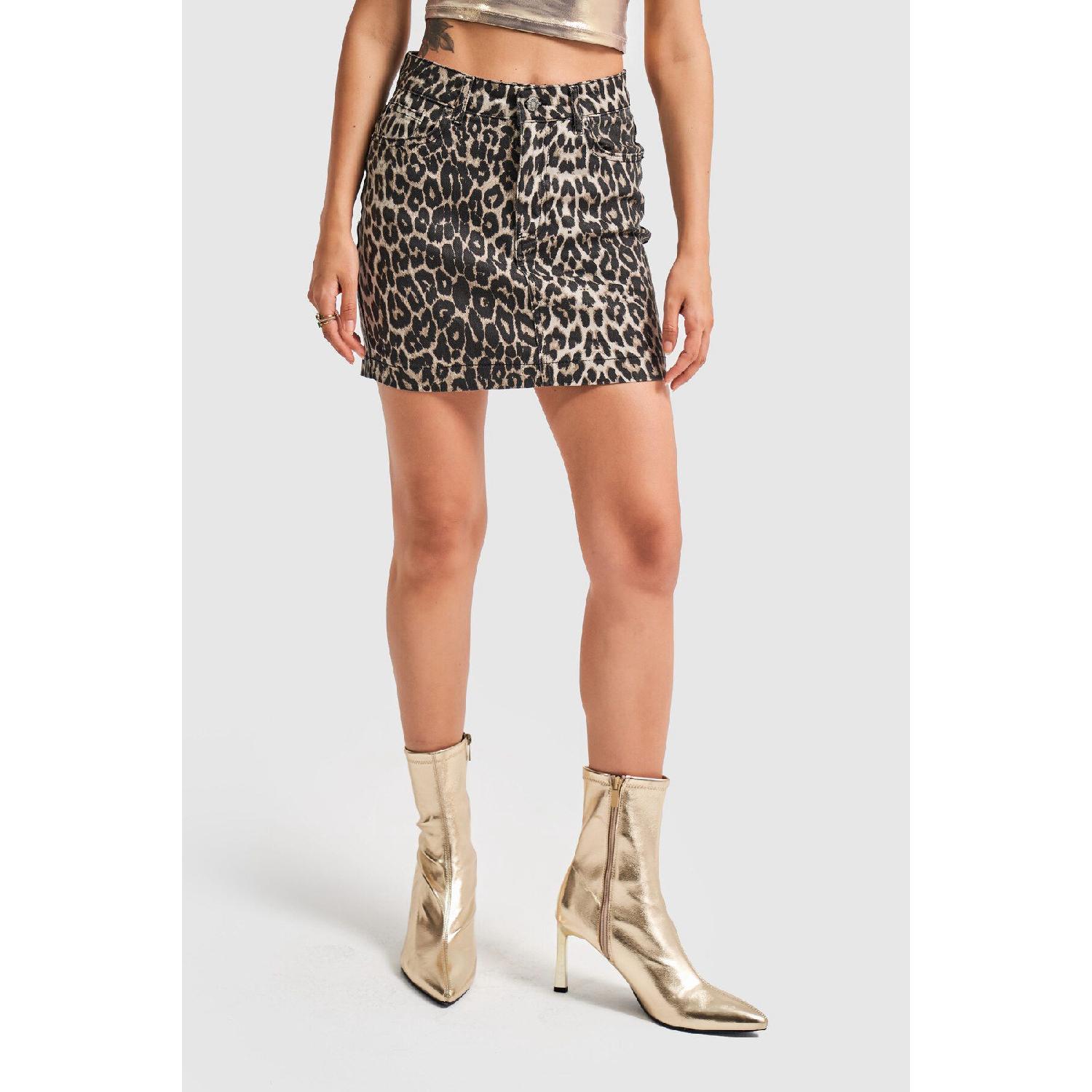 

Women s Original Leopard Color Mini Denim Skirt 34 чистий