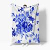 Watercolor Floral Print Blanket Soft Fleece Throw Blanket for Sofa Bed Living Room Bedroom Decoration Gift