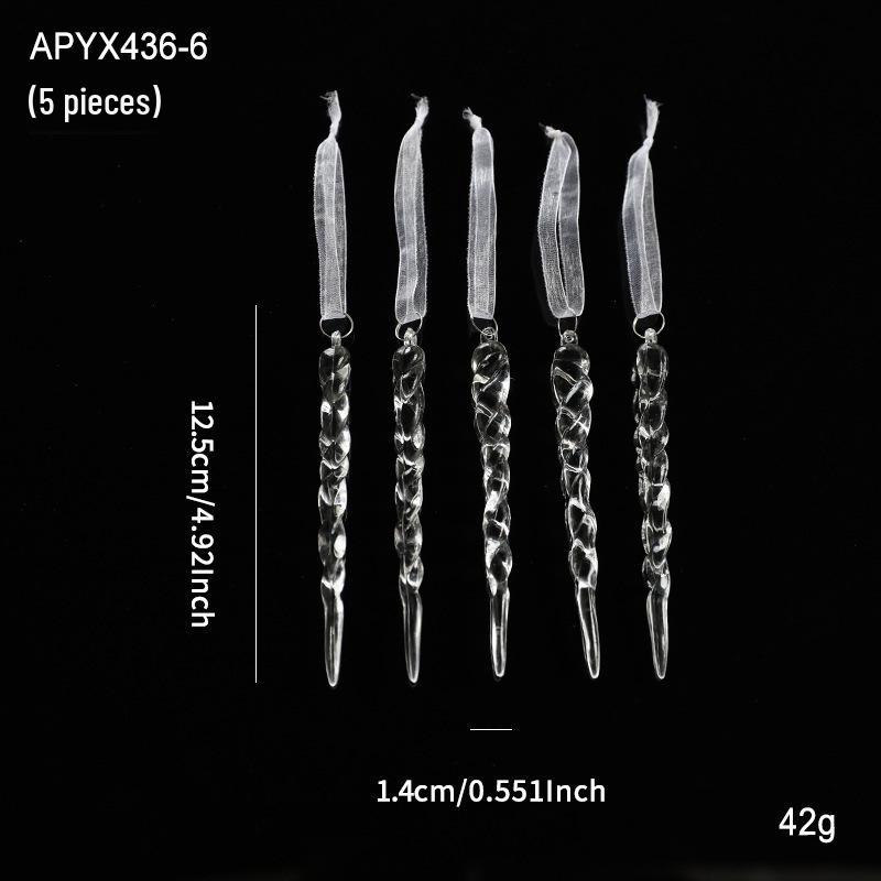 Clear Acrylic Snowflake & Icicle Ornament Set for Christmas Trees - Multiple Pack Available