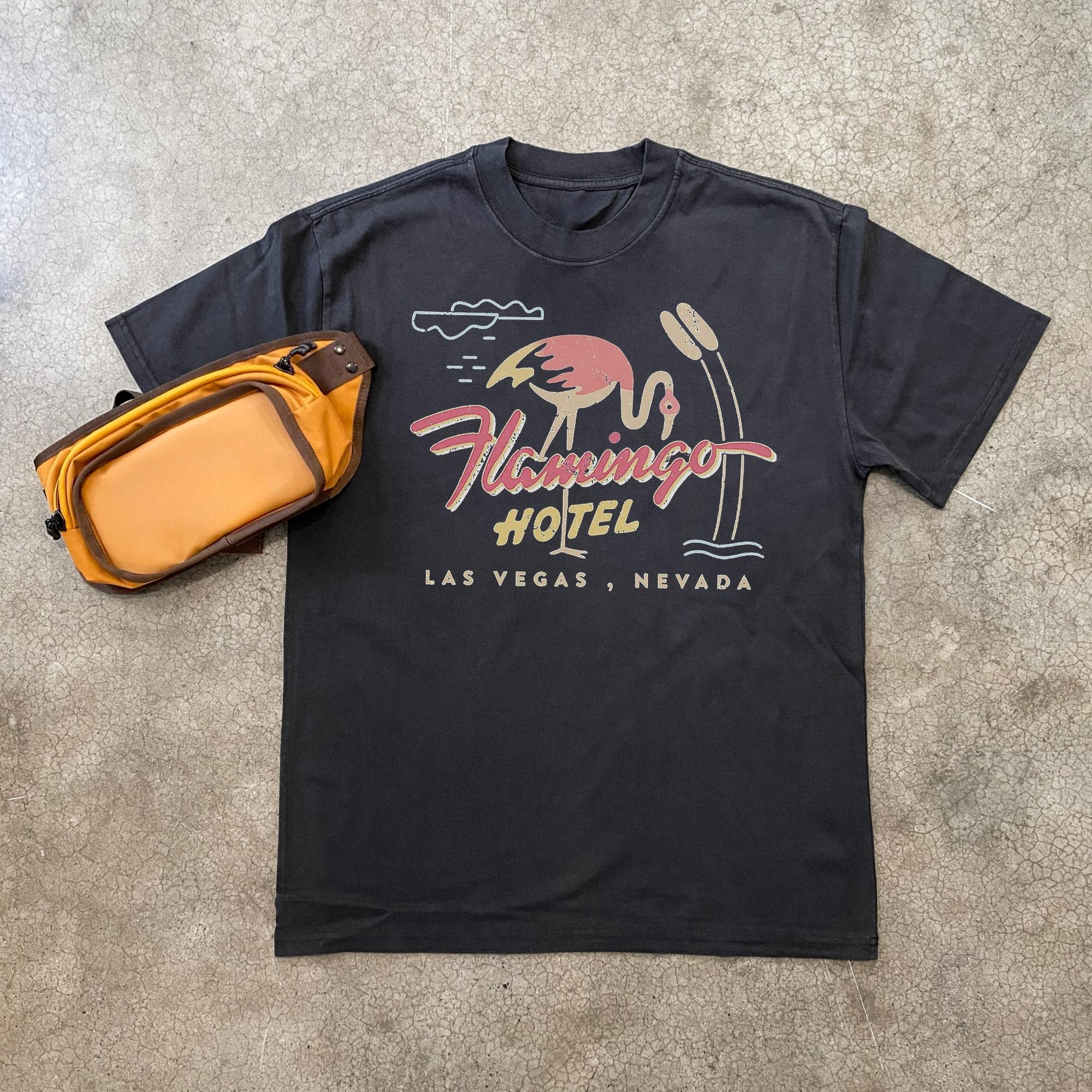 

Flamingo Hotel Las Vegas T-Shirt Men Women Retro Flamingo Graphic Cotton Short Sleeve Streetwear Tee 5XL різнокольоровий