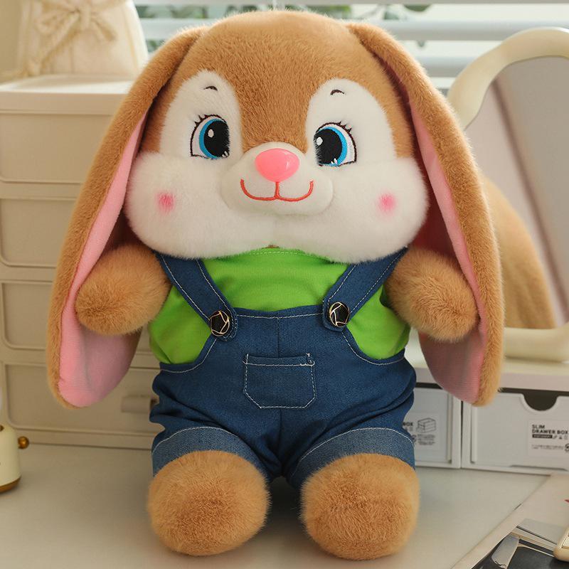 

Плюшевая игрушка Зайчик Мишка в комбинезоне 40cm 420g