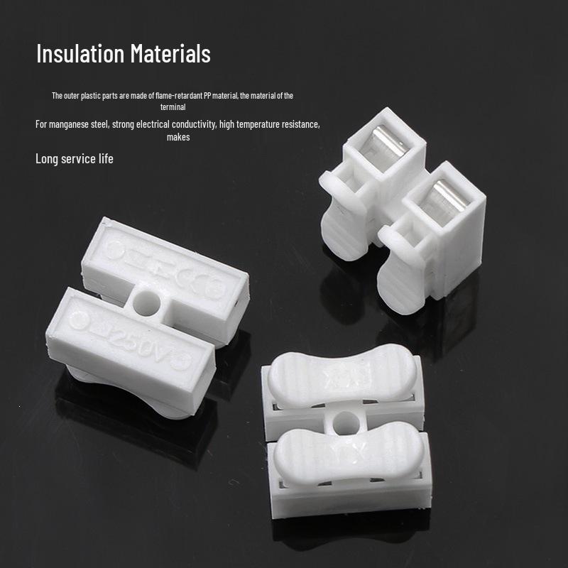 Self-Locking Quick Wire Connector for LED Ceiling Light, 2-Position Push-Type, 0.2-2.5mm Terminal Block