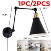 E27 60W 110-220V Loft Industrial Wall Lamps Retro Bed Bedside Light Black Adjustable Vintage LED Wall Light
