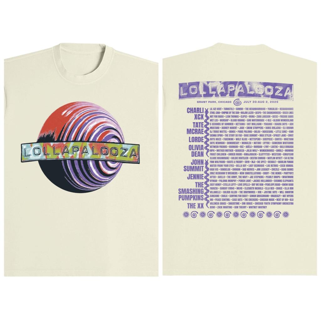 2026 Lollapalooza Merch Unisex Shirt Unisexs 100Cotton Y2k Rock Retro Hip Hop Unisexs Fashion Breathable Tshirt Fan Gifts