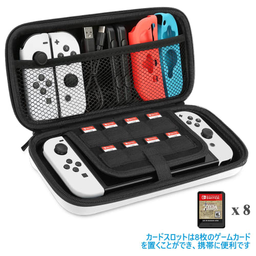 HEYSTOP [Switch Case/Switch OLED Model Compatible] Switch OLED Case Protective Cover Game Card Storage Dustproof Stainproof Waterproof Shockproof Full